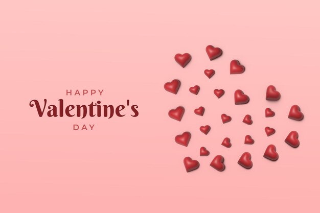 3d shape with hearts for Valentine's day background