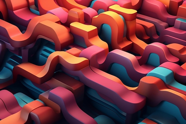 3D Shapes gradient futuristic abstract background