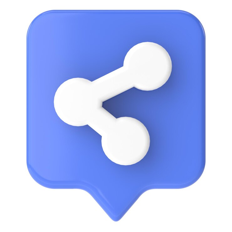 Photo 3d share icon 3d illustration