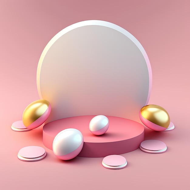 3D блестящая подиумная платформа с украшениями для пасхальных яиц