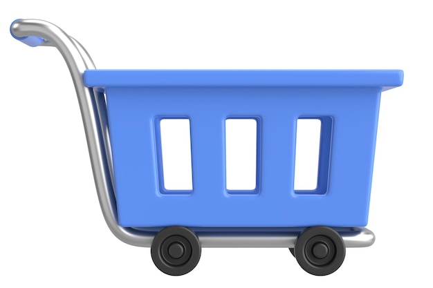 Photo 3d shopping cart 3d illustration