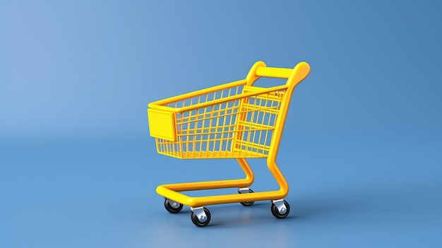 3d shopping cart 3d rendering