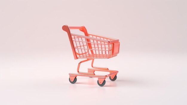 3d shopping cart 3d rendering