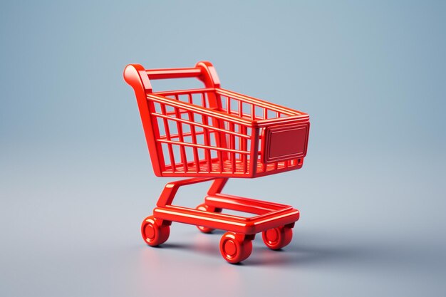 3d Shopping cart icon isolated on the background