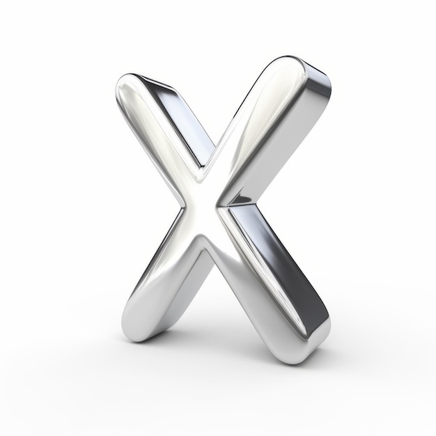 3d Silver Letter X Iconographic Symbolism In Hard Surface Modeling