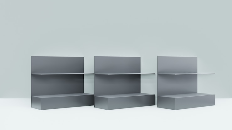 Photo 3d simple model of product shelf