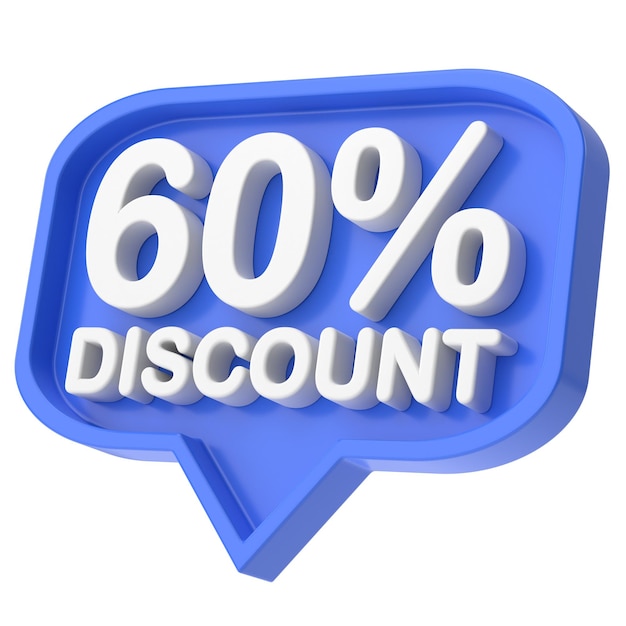 3D sixty percent discount 60 discount 60 sale