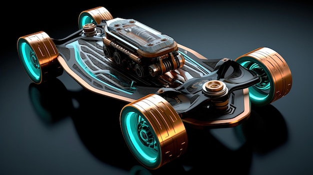 3D skateboard-concept gegenereerd door AI