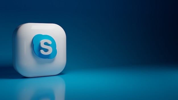 3d skype application logo