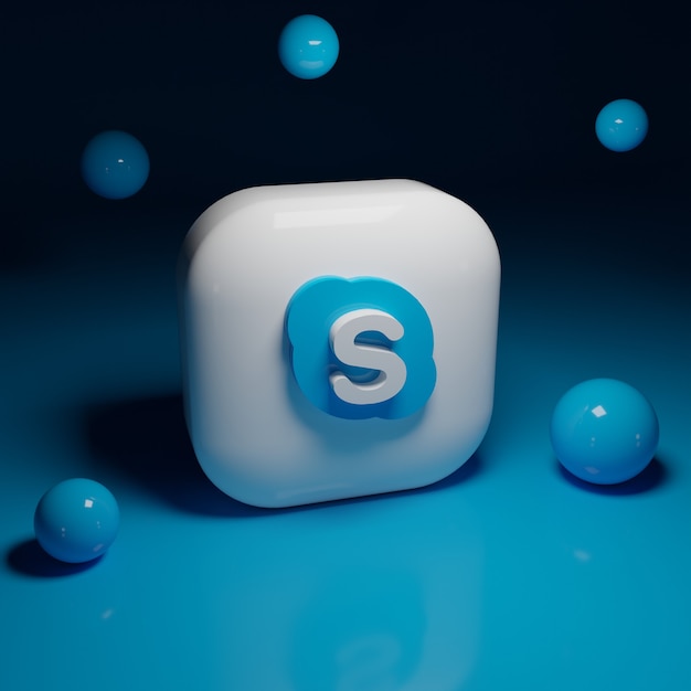 3d skype logo application