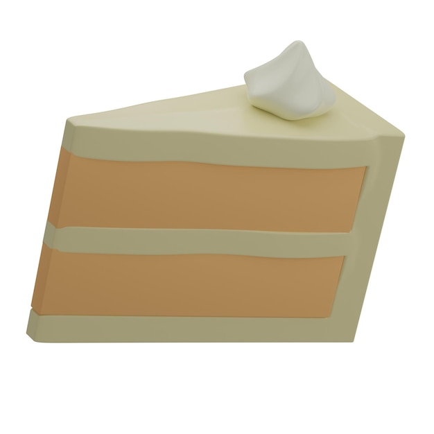 3D Sliced Cake Illustration