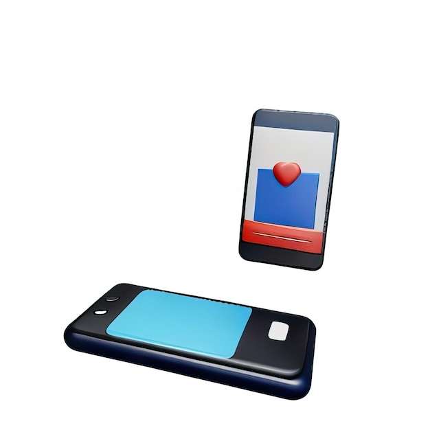 Photo 3d smartphone icon illustration