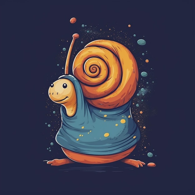 a 3d snail tshirt vector