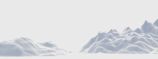 3D 雪山 白い地形 寒い環境