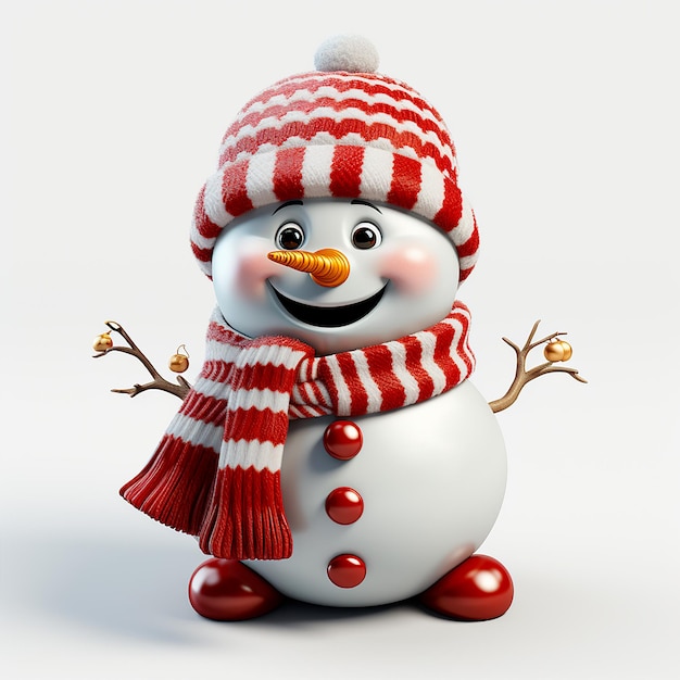 3D снеговик в стиле Рождества