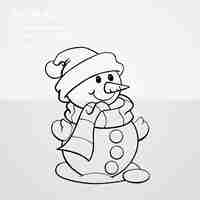 Photo 3d snowman coloring page