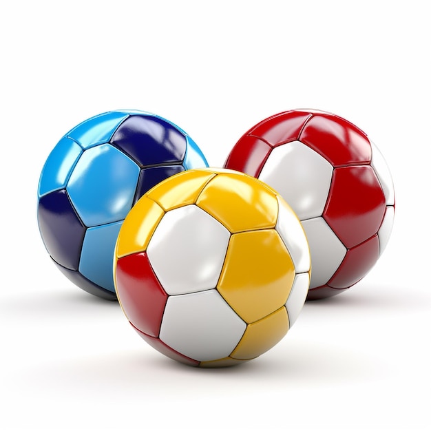 Foto pallone da calcio 3d isolato su sfondo bianco