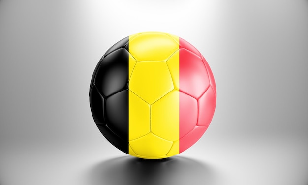 ベルギーの国旗と 3 d のサッカー ボール。ベルギーの旗とサッカー ボール