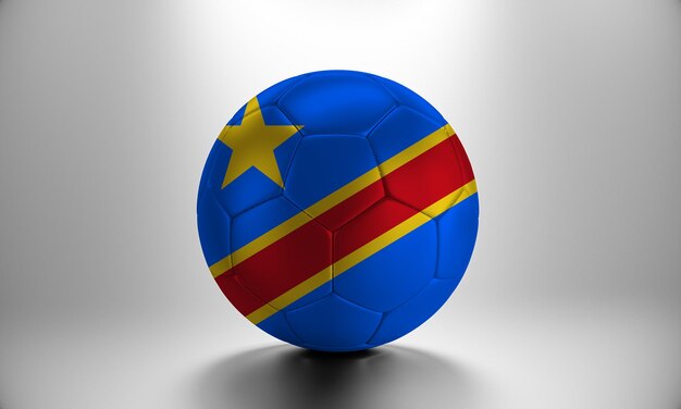 3d soccer ball with Congo country flag. Football ball with Congo flag