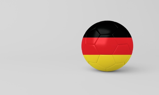 3Dサッカーボール ドイツ国旗を白い背景に