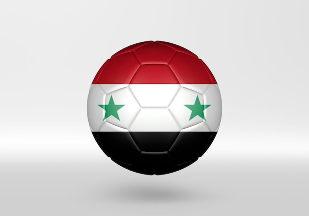 写真 灰色の背景にシリアの旗と3dサッカーボール