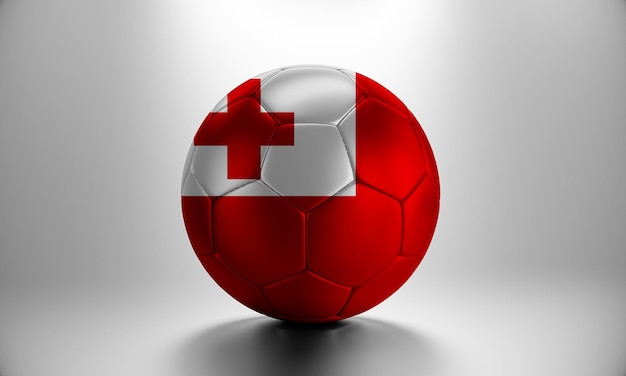 3d soccer ball with Tonga country flag. Football ball with Tonga flag