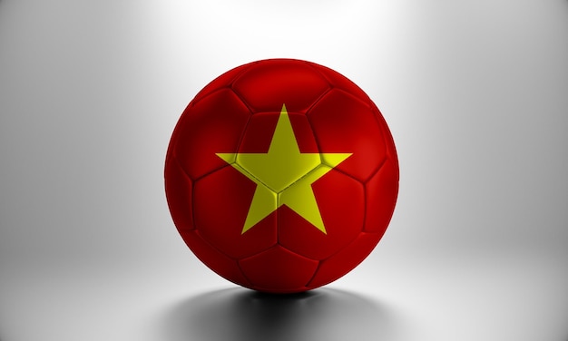 베트남 국기와 함께 3d 축구공입니다. 베트남 국기와 함께 축구 공