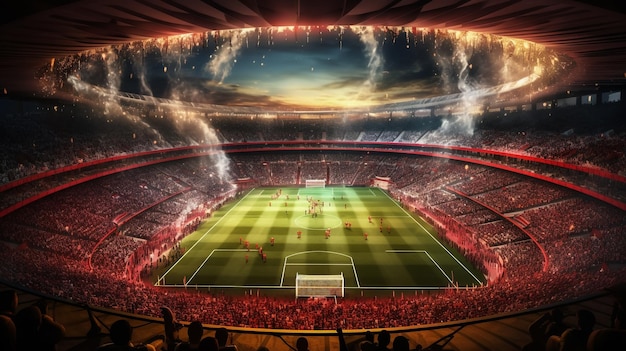 3D soccer stadium