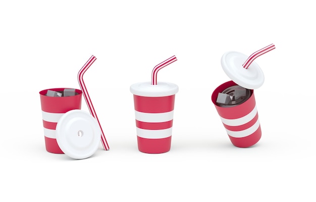 3D Soda 3D Illustratie instellen