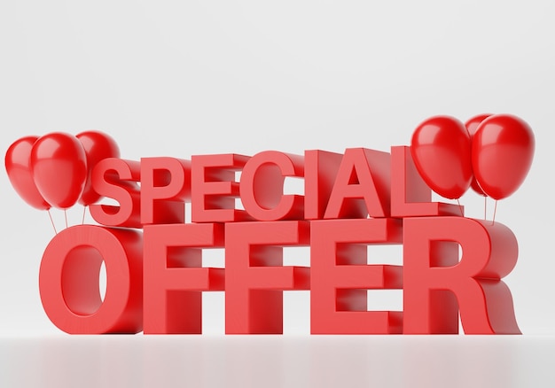 3D special offer on white isolated background