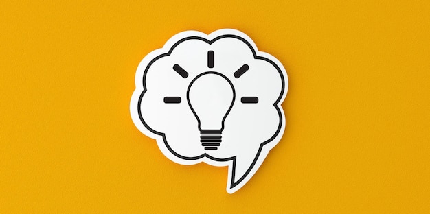 3d speech bubble and bulb icon