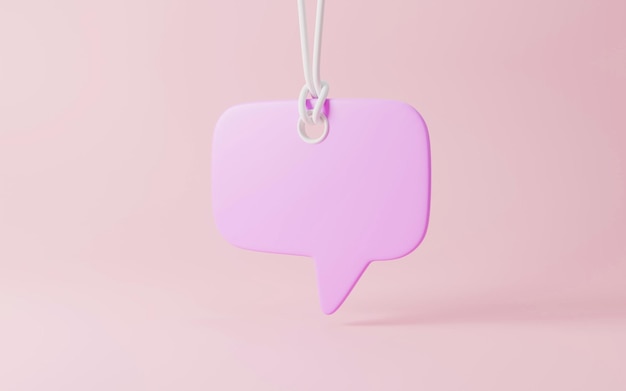 3D speech bubble icon or comment sign symbol concept 3D render illustration