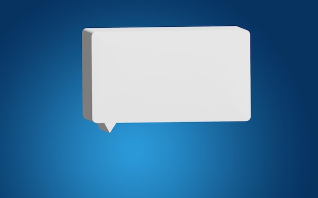 3D speech bubble icon isolated from blue background 3D illustration