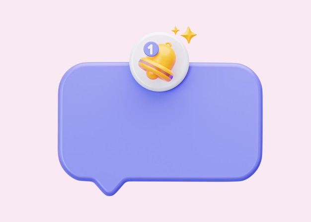 3d speech bubble with bell