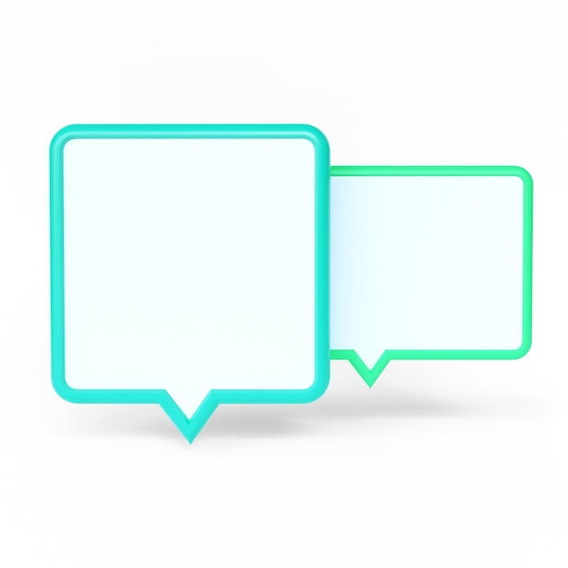 Photo 3d speech bubbles icon for chat social media chat bot concept artificial intelligence chat bot