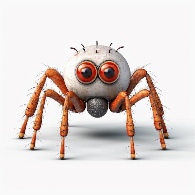 A 3D Spider on a White Background A Striking Creation generative ai