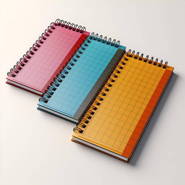 3d spiraal notebooks op witte achtergrond 3d render illustratie