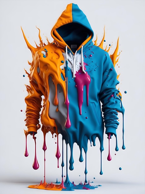 3d Splash art with hoodie shape