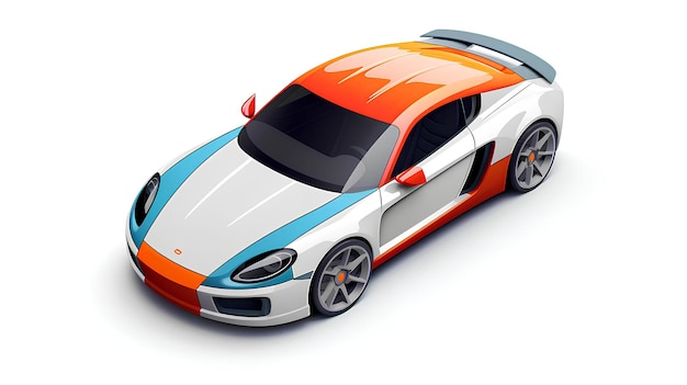 Photo 3d sport car isolated background