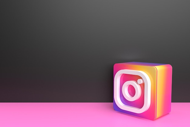 3D квадрат с логотипом Instagram