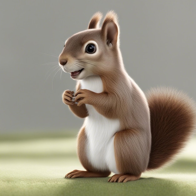 A 3d squirrel cute cartoon character