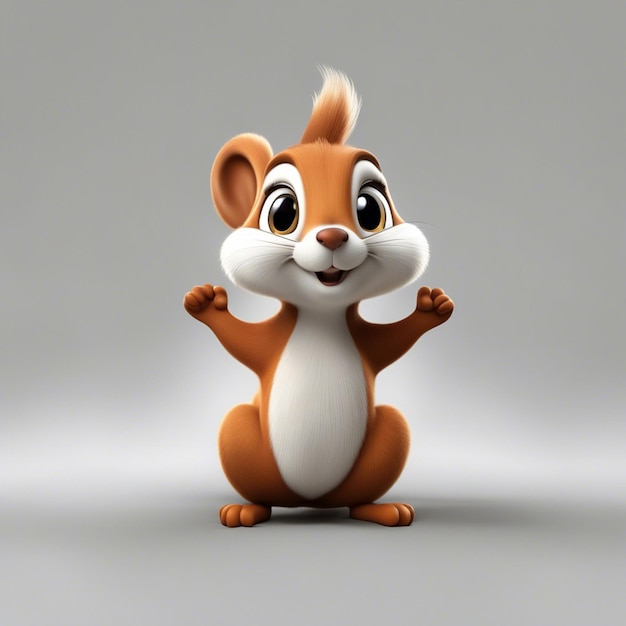 3D 다람쥐 귀여운 만화 캐릭터
