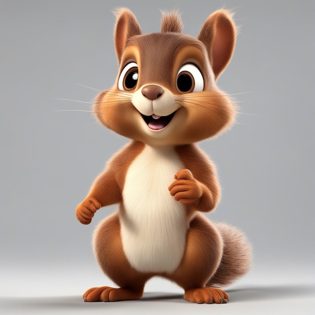 A 3d squirrel cute cartoon character