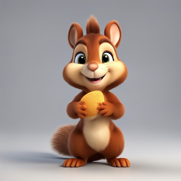 A 3d squirrel cute cartoon character