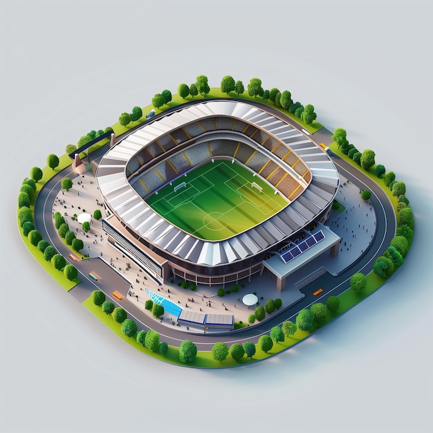 Photo 3d stadium on isolated background