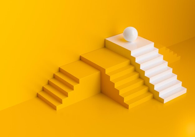 3d stairs for business success concept challenge stairs stair way difficulty for business strategy 3d render illustration