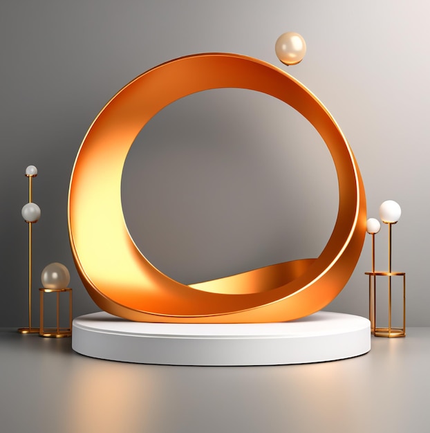 3d stand golden color orange product