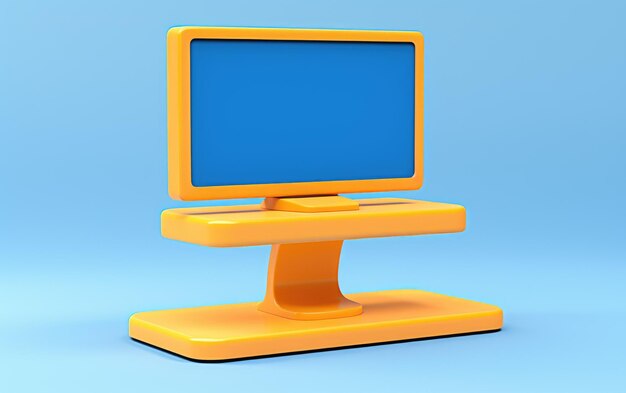 Foto monitor in plastica 3d standalone su sfondo bianco