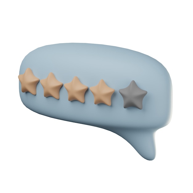 3D Star Review Illustration