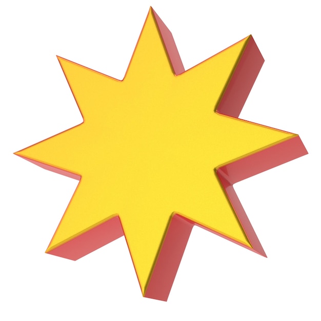 Photo 3d star shape 3d geometric shape